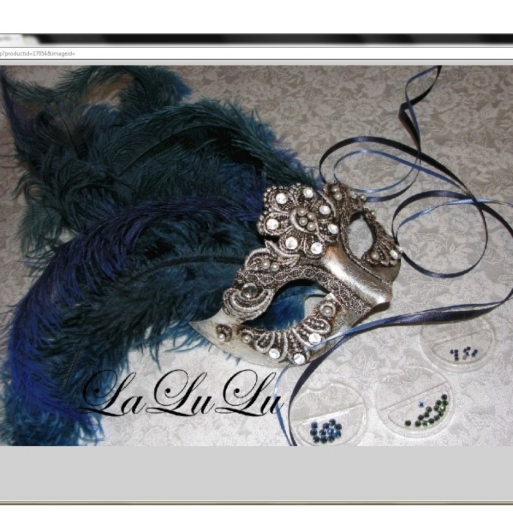 Custom Handmade Masquerade Mask - Black - Picture 3 of 11